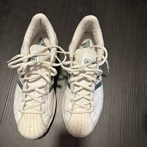 Men’s size 14 adidas. White and green. Good condition